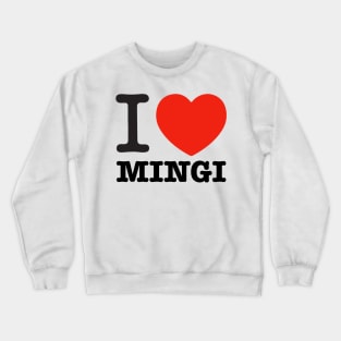 I love Ateez Mingi text typography heart | Morcaworks Crewneck Sweatshirt